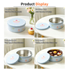Luckytin Factory Custom Round Shape Tinplate Storage Container Food Metal Box Empty Recyclable Tin Cans for Cakes