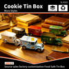 Custom Luxury Personalised Tinplate Packaging Vintage Style Butter Biscuit Metal Cans Empty Car Shaped Cookie Tin Box With Lid