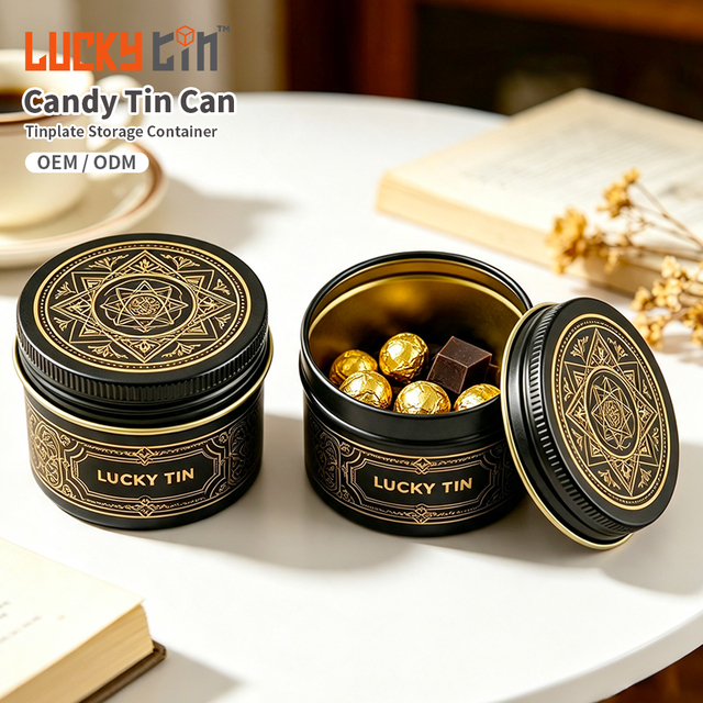 Factory Custom Tinplate Portable Outdoor Use Pill Storage Container Round Metal Box Food Grade Candy Tin Can for Food