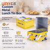 LUCKY TIN Custom Tinplate Metal Lunch Box with Handle for Cookie Biscuit Candy Chocolate Packaging Wholesale OEM