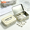 LUCKY TIN Custom Child Resistant Tin Box Push Button Lock Food Grade Metal Pill Box For Vitamin Candy Wholesale OEM