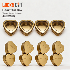 Factory High Demand Metal Premium Container Boxes Golden Food Grade Customized Heart Shape & Size Tin Boxes for Food