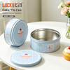 Luckytin Factory Custom Round Shape Tinplate Storage Container Food Metal Box Empty Recyclable Tin Cans for Cakes