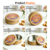 Custom High Quality Biscuit Plastic And Tinplate Packaging Red Metal Box/Can Assorted Christmas Cookie Tin Jar With Lid