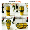 Factory Custom Wine Bottle Tinplate Tube Logo Printed Empty Metal Cylinder Shape Cans Tin Wine Box for Whiskey Wine