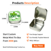 Factory Custom Candy Tinplate Storage Container Square Small Metal Case Airtight Mint Tin Hinge Lid for Mint