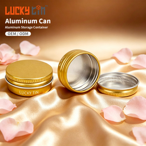 Factory Custom Lip Balm Jar Case Packaging Cosmetic Storage Container Tin Box Metal Curling Aluminum Cans for Cosmetic