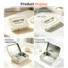 LUCKY TIN Custom Child Resistant Tin Box Push Button Lock Food Grade Metal Pill Box For Vitamin Candy Wholesale OEM
