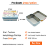 97x62x21Hmm Food Grade Rectangular Tin Box Workbox with Hinge Lid for Tool And Sewing Kit Packaging