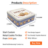 LUCKY TIN Custom Square Tinplate Cookie Tin Box Removable Lid For Biscuit Candy Chocolate Gift Packaging Wholesale OEM