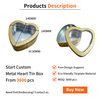 Factory High Demand Metal Premium Container Boxes Golden Food Grade Customized Heart Shape & Size Tin Boxes for Food