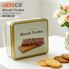 Manufacturers Custom Tinplate Packaging Vintage Square Shape Cookie Metal Can Empty Easy Open Tin Biscuit Box for Biscuit