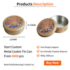 Custom High Quality Biscuit Plastic And Tinplate Packaging Red Metal Box/Can Assorted Christmas Cookie Tin Jar With Lid