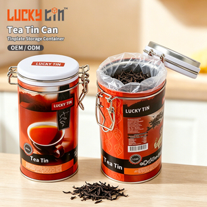 Fashion Design Tinplate Storage Container Food Metal Box Cylinder Airtight Tin Can Packaging for Tea Custom
