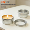 OEM ODM Custom Metal Storage Container Small Round Box Packaging Silvery Candle Aluminium Tins With Lids Transparent Window